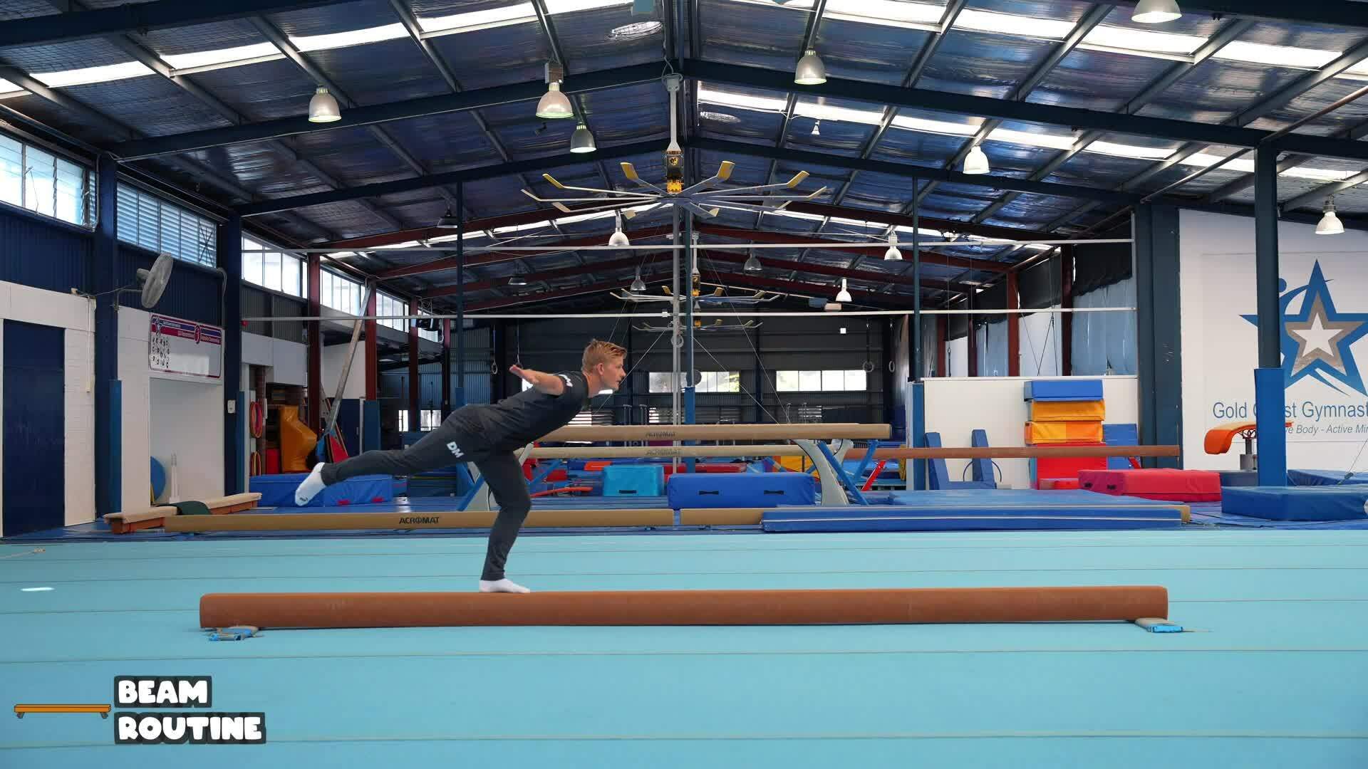Elementary gymnastics - Beam - 7 beam routine